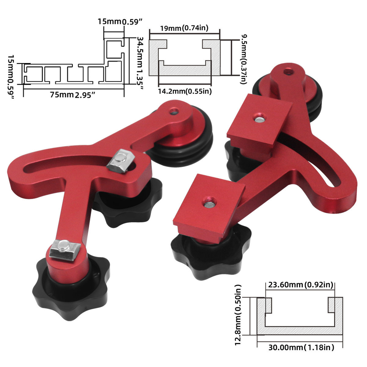 Woodworking Right Angle Clamp - Ulepszone pióro dociskowe z rolkowym podajnikiem