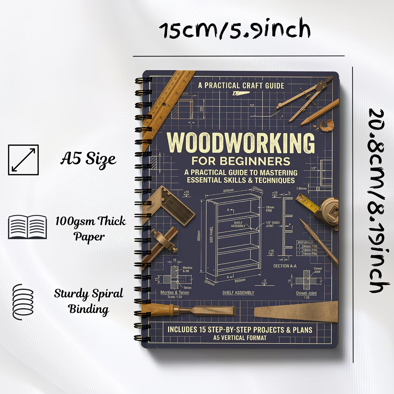 Solidny notes A5 z oprawą spir – Woodworking Book recenzja i cena